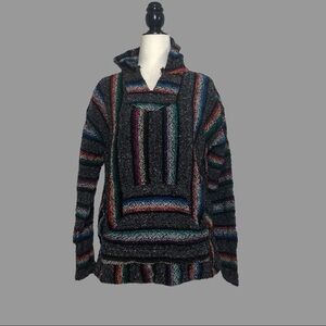 🤍 OS 🤍 Baja Hoodie Drug Rug Stripes Multicolour Thick Material Kangaroo​